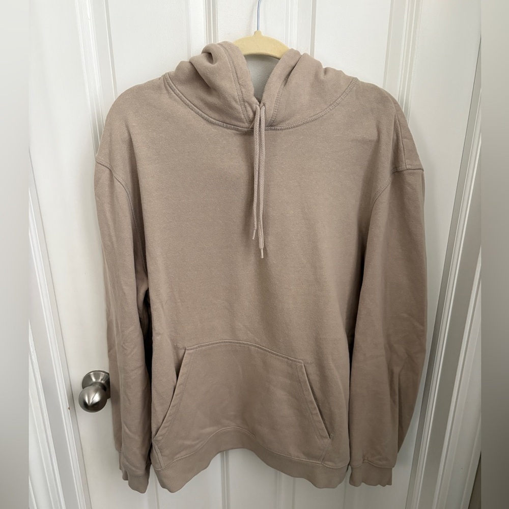 H&M Relaxed Fit Comfy Tan Hoodie Sweatshirt Men’s XL